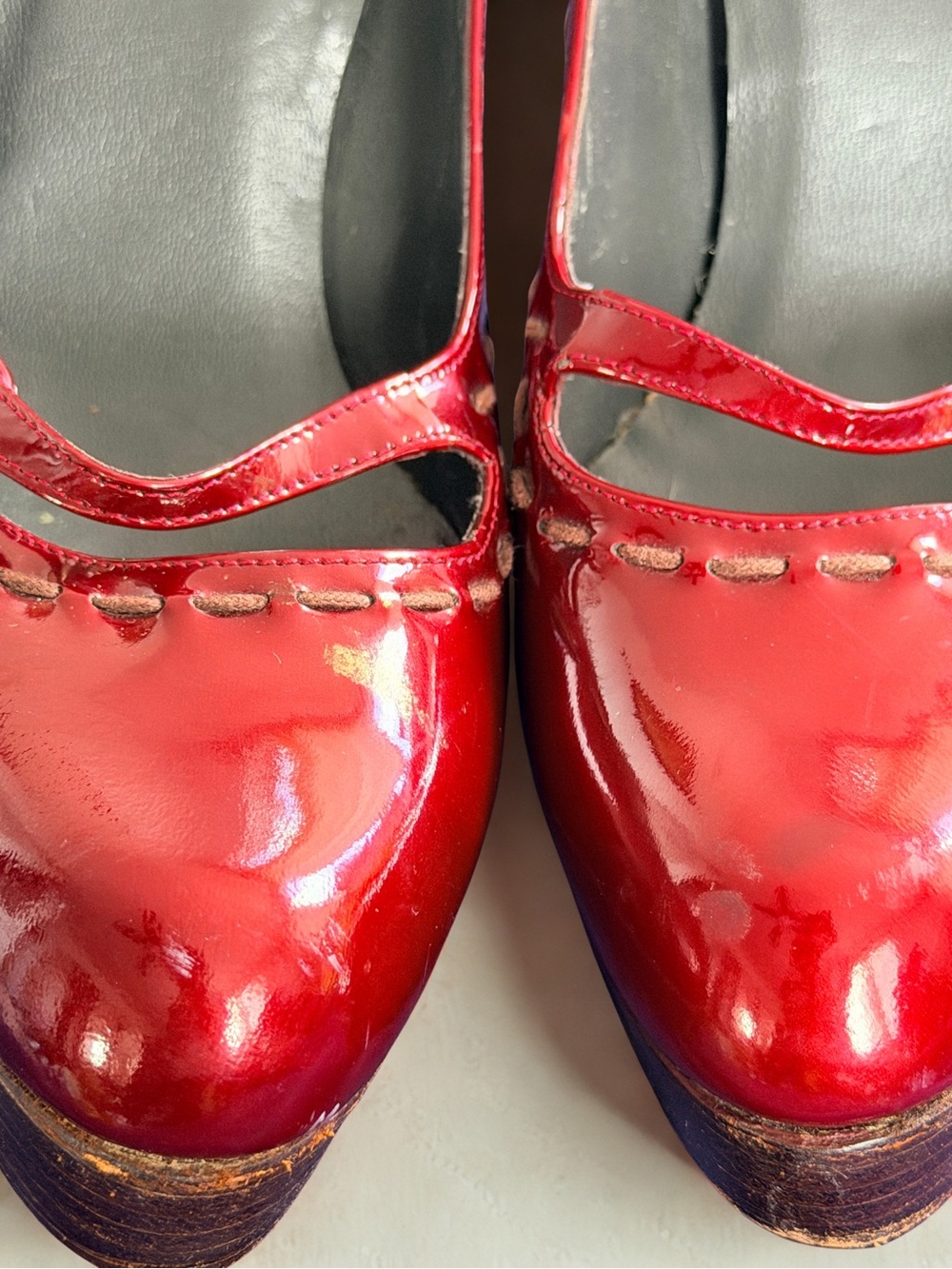 Stuart Weitzman Red Patent Mary Jane Heels